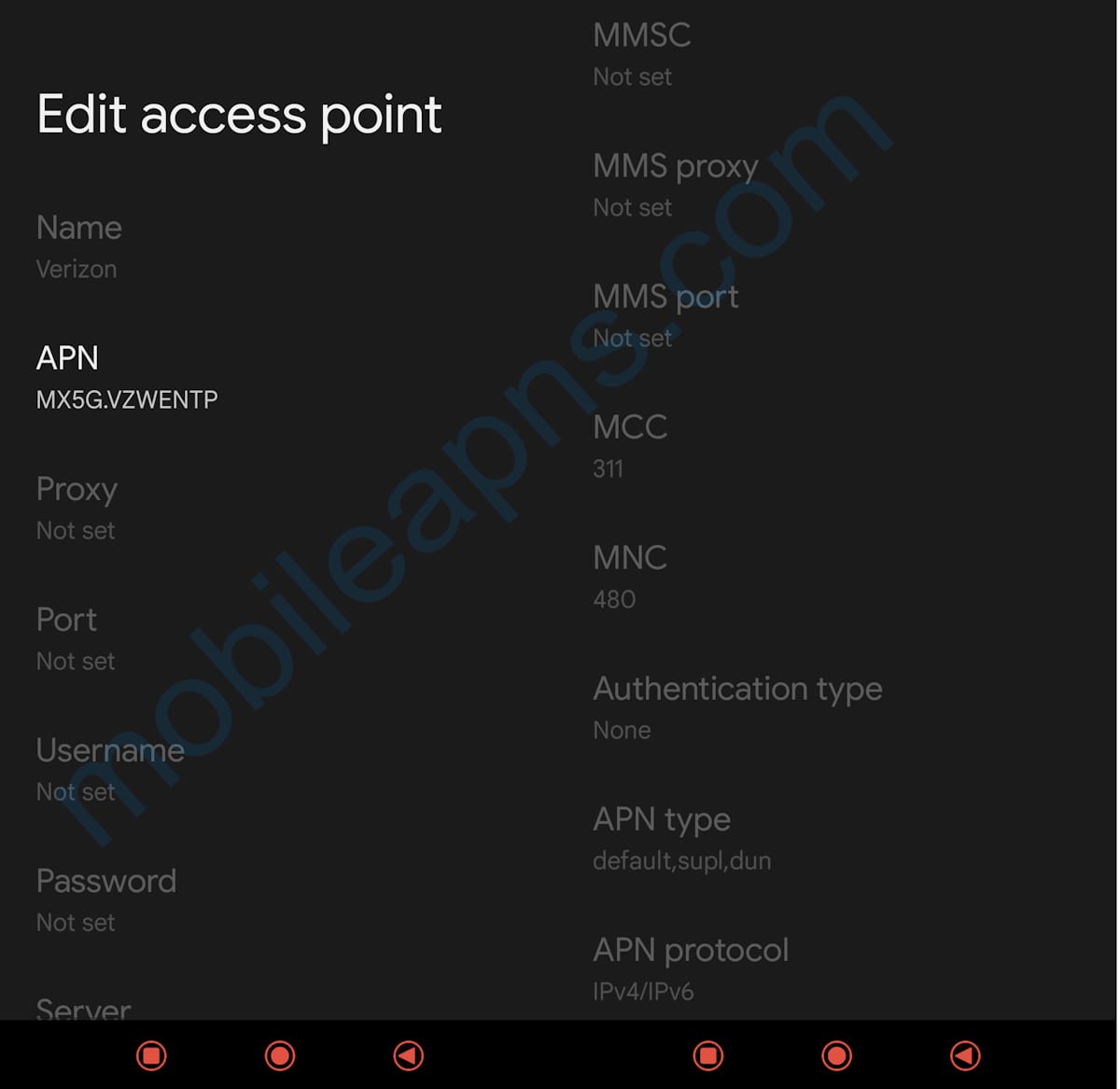 MobileX all APN settings greyed out and not editable except for APN